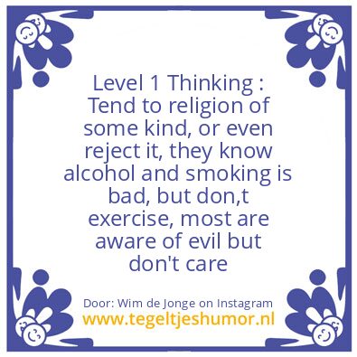Tegeltje: Level 2 Thinking :