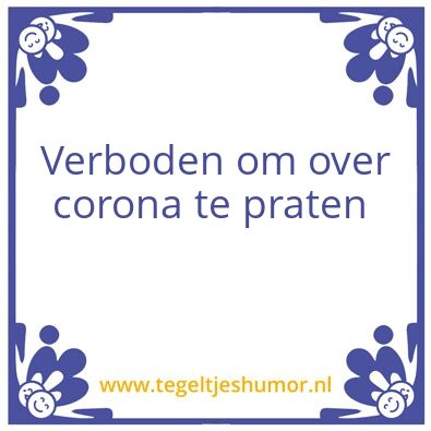Tegeltje: Corona