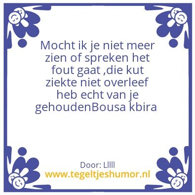 Tegeltje: Ziek