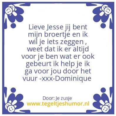 Tegeltje: Broertje