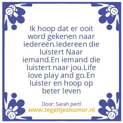 Tegeltje: Hoop