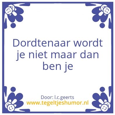Tegeltje: Dordtenaar