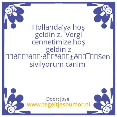 Tegeltje: JosÃ© Erdal-Hendriks