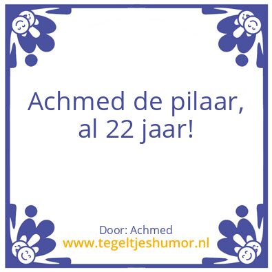 Tegeltje: Achmed