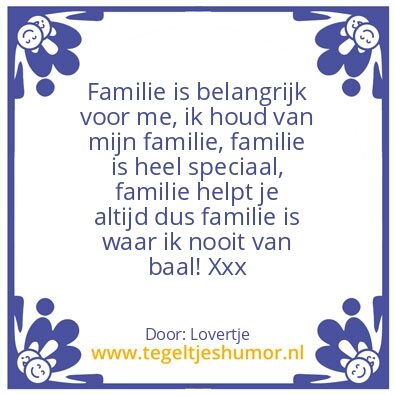 Tegeltje: Love my family