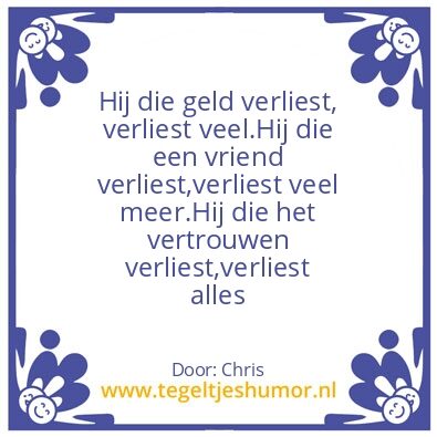 Tegeltje: verloren