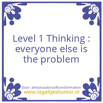 Tegeltje: Level 1 Thinking