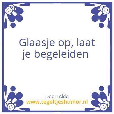 Tegeltje: Glaasje