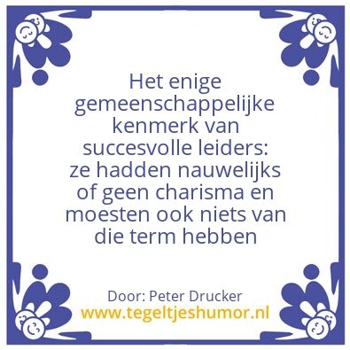 Tegeltje: charismatisch leiderschap