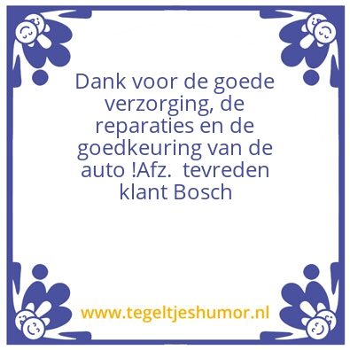 Tegeltje: Bedankt