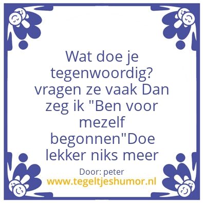 Tegeltje: werk
