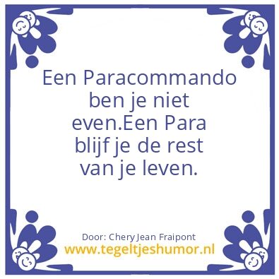 Tegeltje: Paracommando
