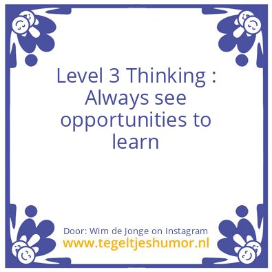 Tegeltje: Level 3 Thinking