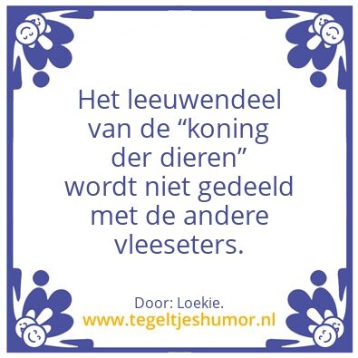 Tegeltje: Leeuwendeel.