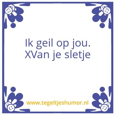 Tegeltje: X