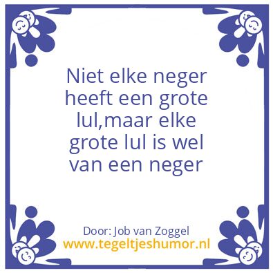Tegeltje: Neger
