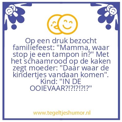 Tegeltje: Voorlichting.