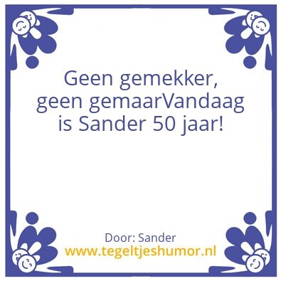 Tegeltje: Sander