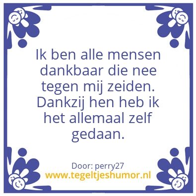 Tegeltje: Zelf gedaan