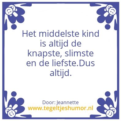 Tegeltje: Middelste kind