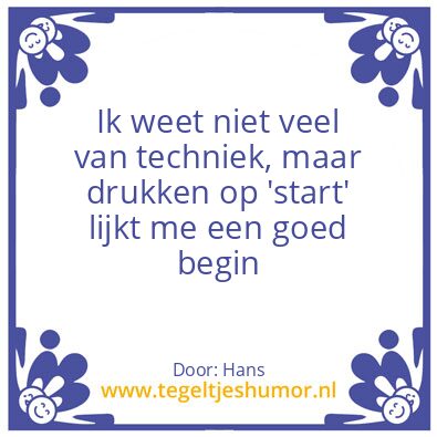 Tegeltje: waarheid