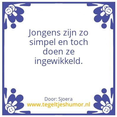 Tegeltje: Jongens