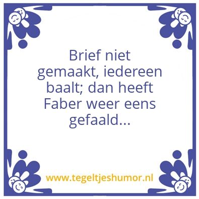 Tegeltje: Brief