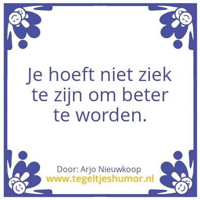 Tegeltje: Beter worden: