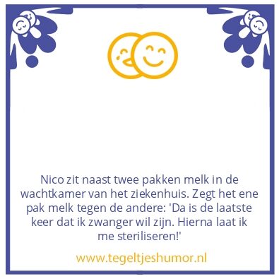 Tegeltje: Twee pakken melk