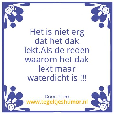 Tegeltje: Dak lekt