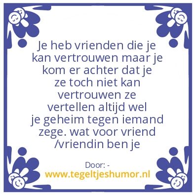 Tegeltje: doorzegen