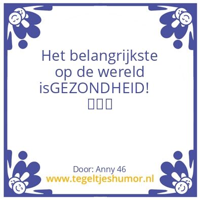 Tegeltje: Gezondheid