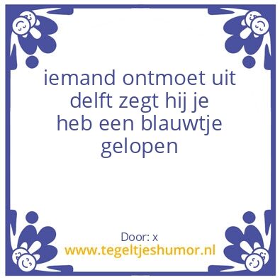 Tegeltje: delft