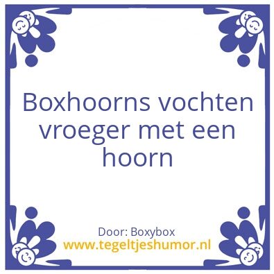 Tegeltje: Boxhoorn