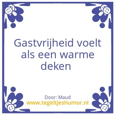 Tegeltje: Gastvrij