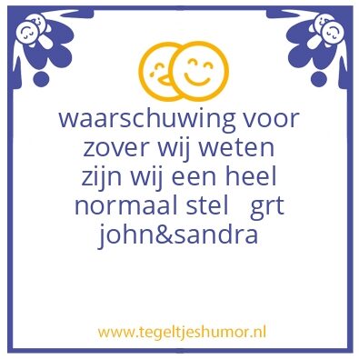 Tegeltje: normaal stel