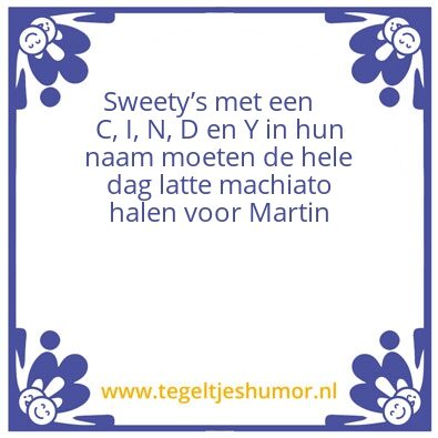 Tegeltje: Verplicht