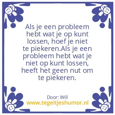Tegeltje: Niet piekeren