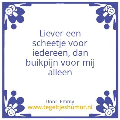 Tegeltje: Scheet