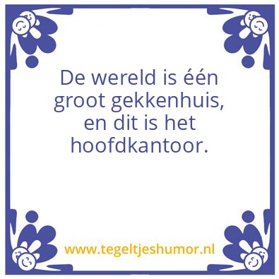 Tegeltje: gekkenhuis