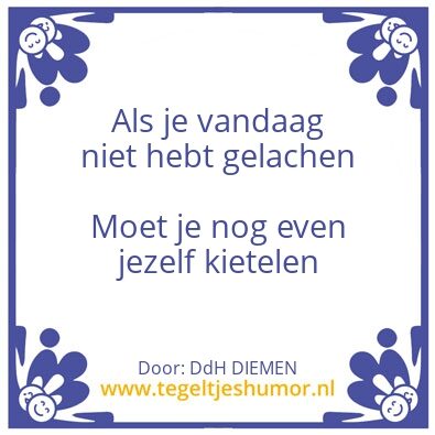 Tegeltje: lachen