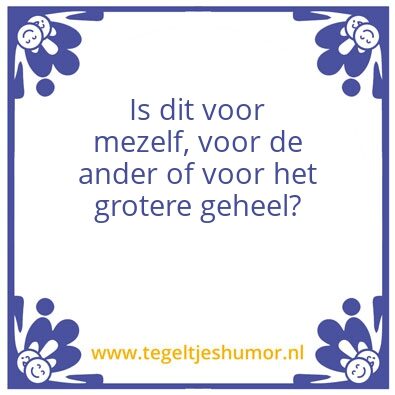 Tegeltje: De les