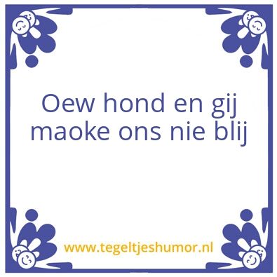 Tegeltje: stichting ‘kappen nou’ !