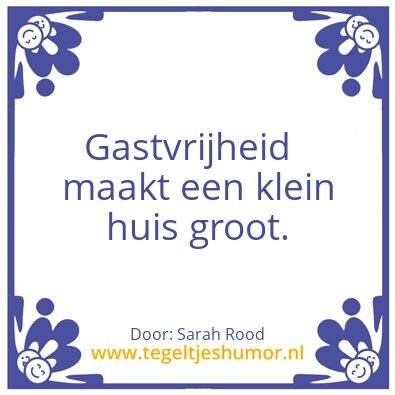 Tegeltje: gastvrijheid