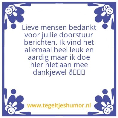 Tegeltje: Doorstuurbericht
