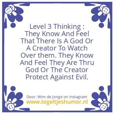 Tegeltje: Level 3 Thinking :