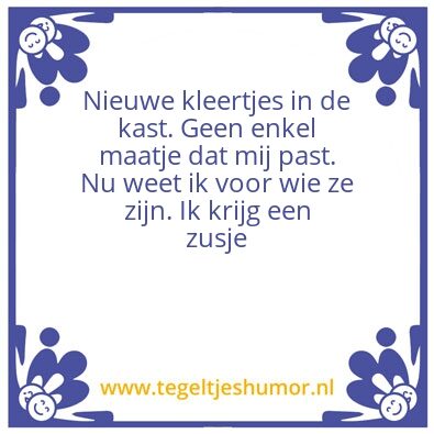 Tegeltje: Lief zusje
