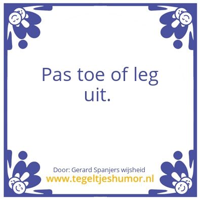 Tegeltje: pas toe