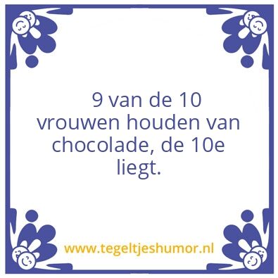 Tegeltje: Chocolade