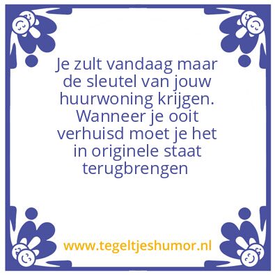 Tegeltje: Huurhuisje